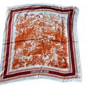 Dior Orange and White Scarf